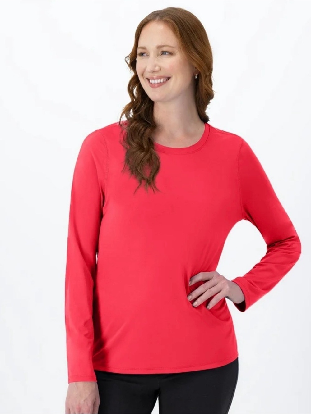 Hanes Sport Cool DRI Long Sleeve Tee Pink 2X UPF 40 NWT
